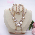 Fancy bling bling vogue zircon gold plated jewelry necklace for wedding bridal decoration NE-206